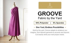 Groove Fabric by the Yard 4-Way Stretch Double Knit Twill 305 GSM Polyester