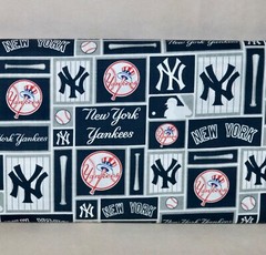 New York Yankees ~ Logo Pattern MLB Cotton Fabric 1/4 Yard 9” X 56”