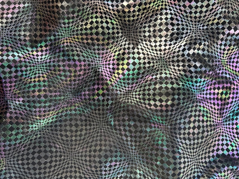 Black Iris Iridescent Metallic on stretchy Fabric By the Yard 44″ Wide