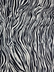 Zebra Animal Print Stretch Knit Fabric 60″ Wide 3 Yards Black White Sewing