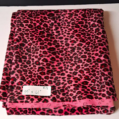 Pink Leopard/Jaguar Animal Print Synthetic Fabric Remnant Anti-Pill 33″x61″