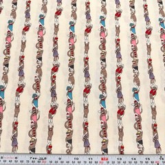 5 Funky Monkeys by Erin Michael Moda Cream Cotton Fabric Remnant 17″ x 43″