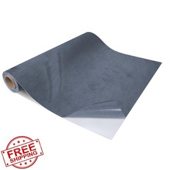 TREEHAC Suede Fabric Car Wrap Blue Gray 17″x80″ Interior Dash Trim