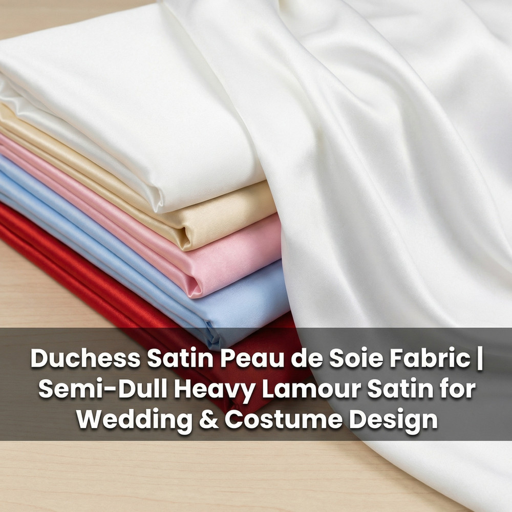 Duchess Satin Fabric by Yard – 60″ Wide Semi-Dull Heavy Peau de Soie