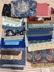Cotton Mixed 35pc Fabric Scraps Lot Multicolor Patterns Quilting Crafts DIY 2lb