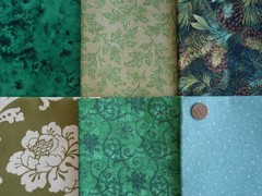 30 GREEN Floral Tonal Blenders Fat /Long Quarter Lot Quilt Cotton Fabric