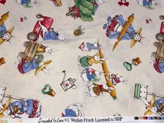 By 1/2 Yd Grounded In Love Rabbit Bunny Spring Vegetable Wecker Frisch SSI BTHY