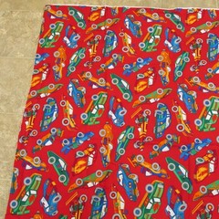 Race Car Fabric Red 44 in x 44 in remnant New