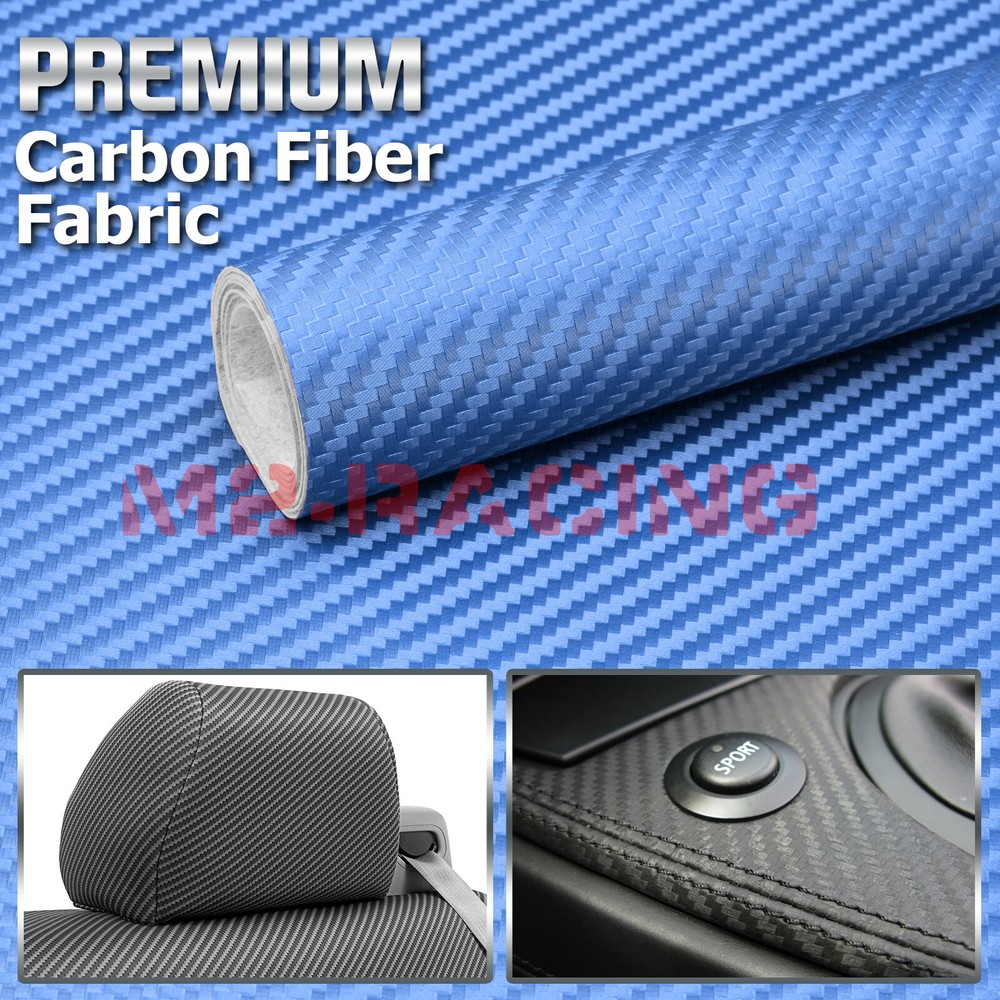 Blue Carbon Fiber Fabric Cloth Marine Vinyl 54″ Wide Plain Weave Upholstery