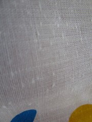 Vintage Kettlecloth Cotton/COTTON BLEND SEMI-SHEER Fabric, POLKA DOT, 2 1/4 YDS