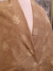 3yd x 54″ BP23 BEIGEY MOIRE FLORAL MOTIF SILK BLEND JACQUARD DESIGNER FABRIC
