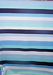 Satin Fabric Apparel Blue Stripe Stretch Sportswear BY the Yard