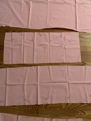 Fabric For Quilt Squares 4 Pieces Cotton Embroidered Whales Whale Print Pink