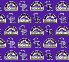 Cotton Colorado Rockies on Purple MLB Baseball Sports Fabric Print BTY D158.13