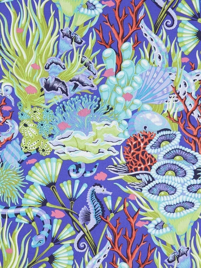 Tula Pink FABRIC Reef What You Sew Marine Fat Eighth 9×21