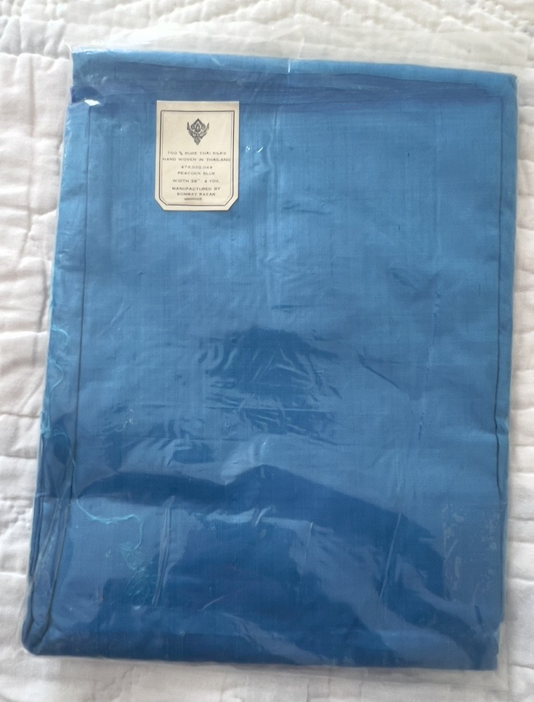 Vintage Thai Silk 4yds Peacock Blue