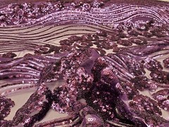 Plum Purple Floral Sequin Embroidery on Mesh Prom Sequin Fabric “Luxury Wavy”