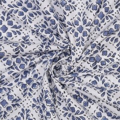 1 Yard Indian Cotton Floral Print Fabric Handmade Wholesale Hand Block Fabric