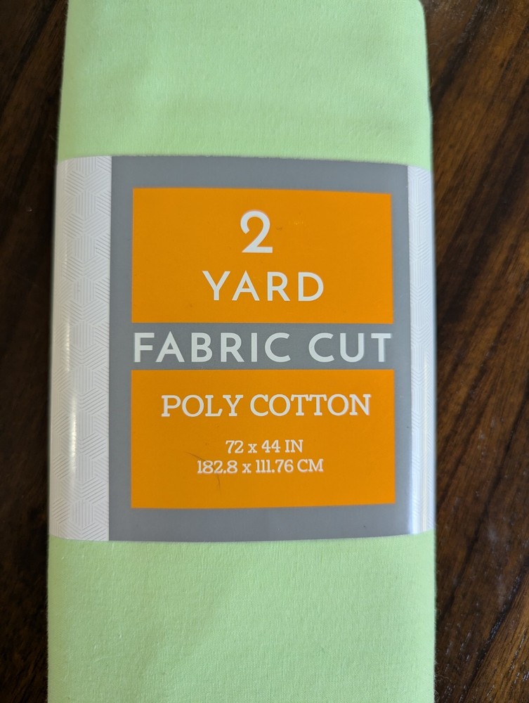 NEW Two (2) Yards Pre-Cut Solid Poly Cotton Fabric in Pale Lime Green.