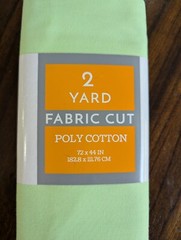 NEW Two (2) Yards Pre-Cut Solid Poly Cotton Fabric in Pale Lime Green.