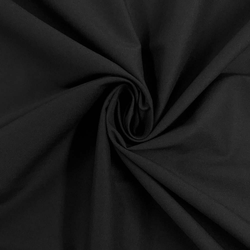 Black Stretch Broadcloth Fabric 1 yd 59″ medium weight soft breathable