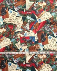 1 yd 100% Cotton Fabric “Best Friends” Postcards with Dogs & Cats