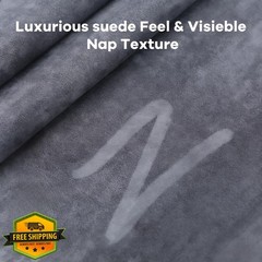 TREEHAC Dark Gray 17″x80″ Suede Fabric car wrap