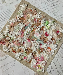 Hand-sewn Wildflower Studio original fiber art collage 7×6.75″