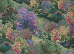 1 Yard Precut – Thomas Kinkade SPRING LANDSCAPE Print 100% Cotton Fabric YARD