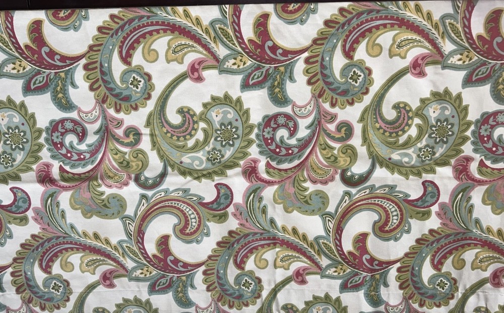 Covington Camden MULTI Red Green Blue Floral Paisley Jacobean Linen Rayon Fabric
