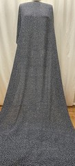 100%French Silk Georgette Navy Blue Off-White Pin Dot Fabric By The Yard 44″Wide