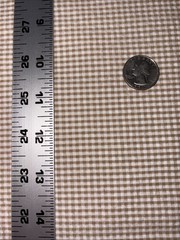 Tan And White Checked Fabric 1 Yard Plus 4 Inches Vintage