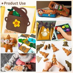12 Rolls 8″x35″(20.5x90cm) 1.4mm Thick Soft Felt Fabric Sheet 12 Assorted Brown