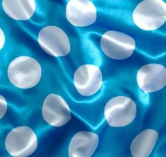 Blue white polka dot charmeuse Fabric, decor clothing events accessories