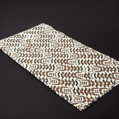 1970s Retro Mustache patterned bandana, Brown White Black Print 11″ x 21″