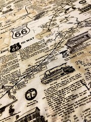 Route 66 Timeless Treasures Fabric Travel Mother Road Camping South West