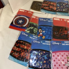 Disney Marvel Star Wars Lot 20 Kids Cloth Face Masks Fabric Sewing Crafts