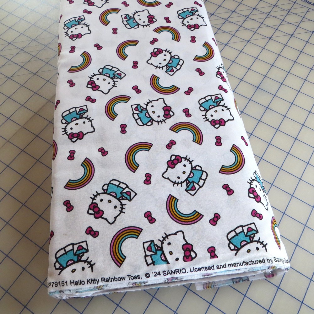 Yard, Hello Kitty ~ Rainbow Toss ~ $3.99 Ships ANY Amount Of Cotton Fabric