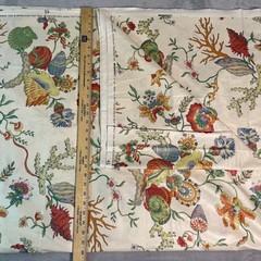 Vintage 1981 Bloomcraft Luther Travis Fabric 4.5 Yards Seashell Floral Coastal