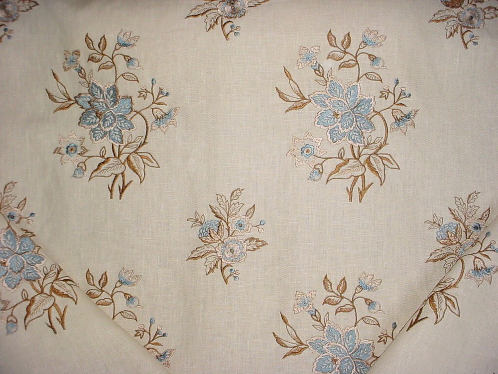 1-1/2Y Brunschwig & Fils BF10441 Marwood Indigo Embroidery Upholstery Fabric