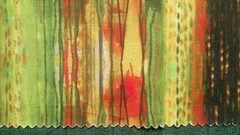 Fabric Kaufmann “Pollock” Streaks of Green Brown Yellow 14″ x 22″ $2.50