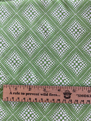 Fabric by the yard Polyester blend Squares Dots Lime Green