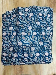 25 Yard Hand Block Print Handmade Cotton Indian Natural Sanganeri Print Fabric