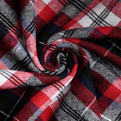 Black Red White Plaid Cotton Flannel Fabric – 60″ Wide – Sold by the Yard