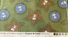 Snoopy Military Stars Quilt Cotton Fabric, Quilting Treasures 1+Yard (40×44) NEW