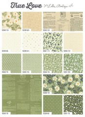 Moda TRUE LOVE Charm Pack, 100% Cotton 5-inch Precut Fabric Squares (42 pcs)