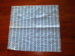VTG 21X44 MARCUS BROS BLUE W RED ROSE BUD COTTON FLANNEL FABRIC REMNANT QUILTING