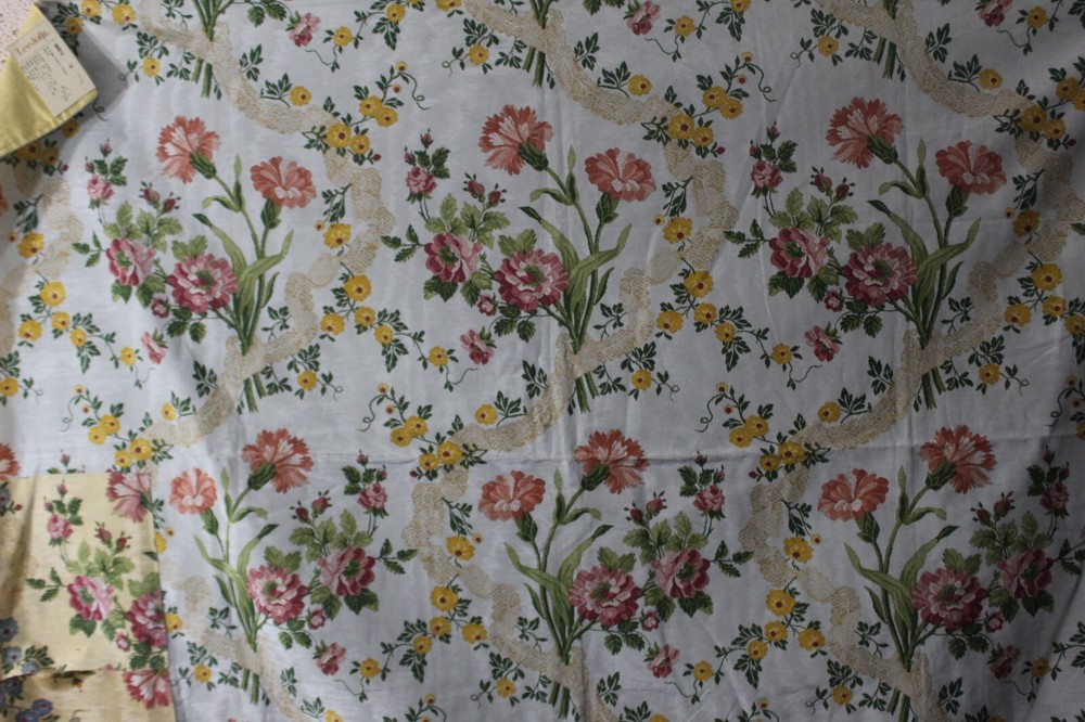 Lee Jofa, Amboise Print on Moire, Showroom Panel, 52″ W X 37″ L, Color Pale Aqua