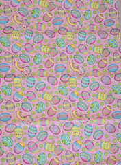 Unbranded Pink Multi Easter Egg Cotton Quilt Fabric 2.3 yds