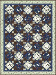 Wilmington Prints – Evergreen Escape – Repeating Border Stripe – Multi, BTY